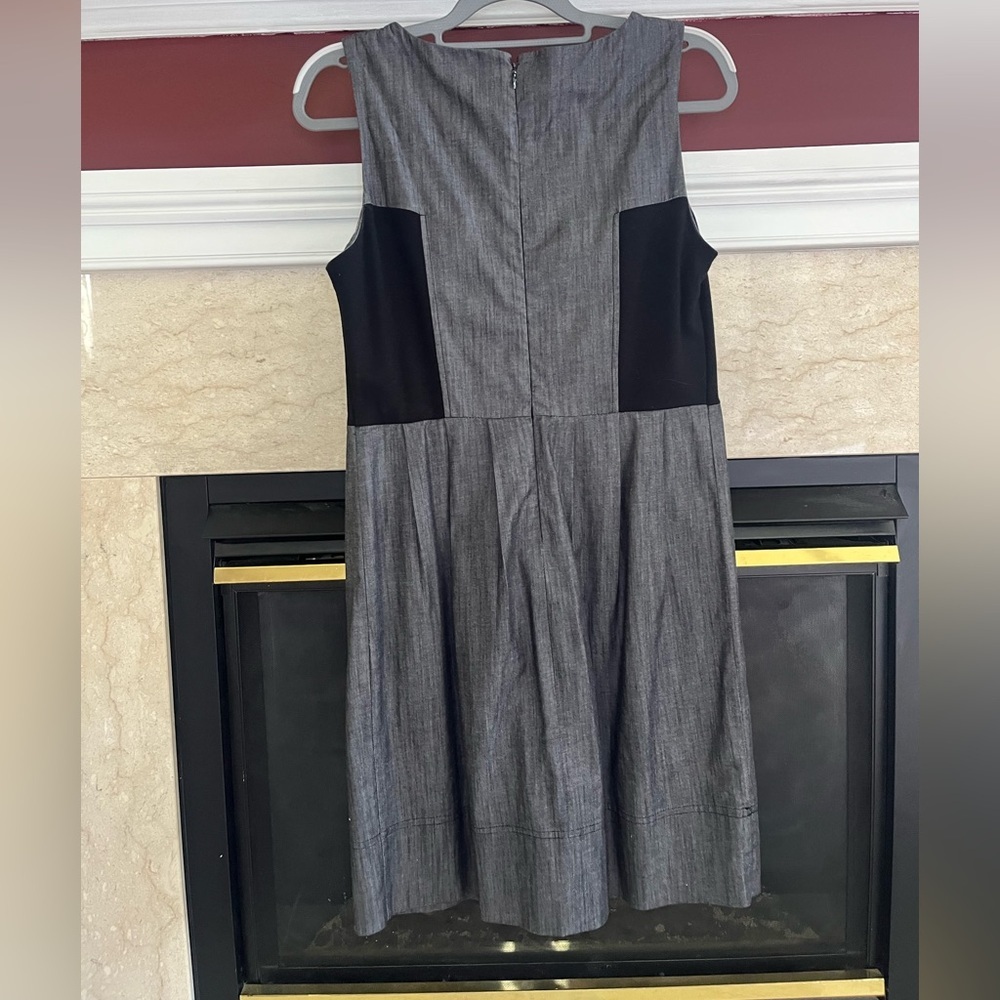 Calvin Klein Sleeveless A-line Dress in gray & Black - Picture 3 of 11